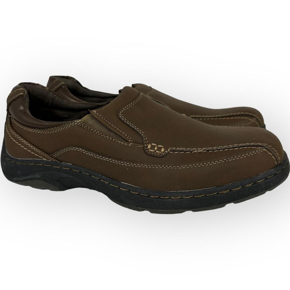 Deer Stags Mens size 8.5 Memory Foam Wesley Leather Loafer Brown